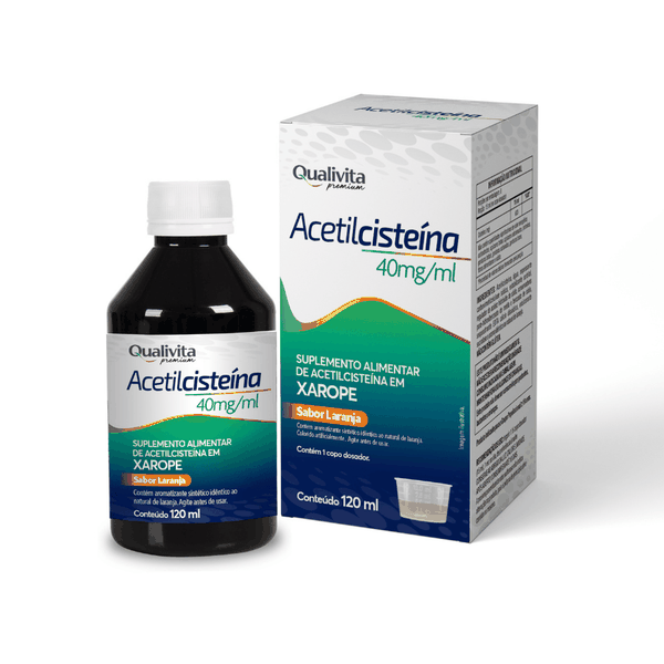 SUPLEMENTO ALIMENTAR QUALIVITA ACETILCISTEÍNA LARANJA 40MG 120ML
