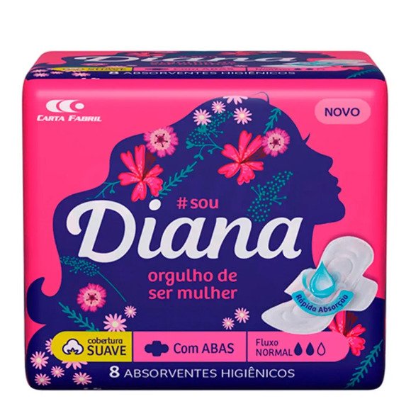ABSORVENTE DIANA SUAVE COM ABAS 8UN