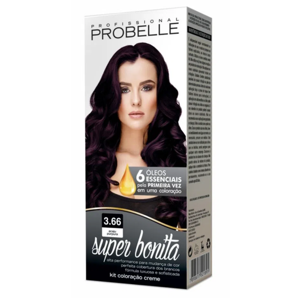 COLORAÇÃO CREME SUPER BONITA PROBELLE 3.66 ACAJU PURPURA 1 UNIDADE