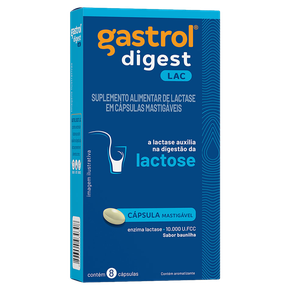LACTASE 10.000 U.FCC BAUNILHA GASTROL DIGEST LAC CAIXA 8 CÁPSULAS