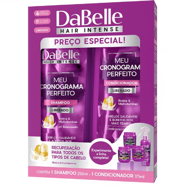 KIT SHAMPOO + CONDICIONADOR DABELLE MEU CRONOGRAMA PERFEITO 250/200ML